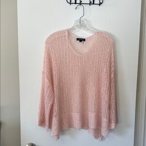 CHARLIE B Light Pink Knit Women's Fishnet Sweater